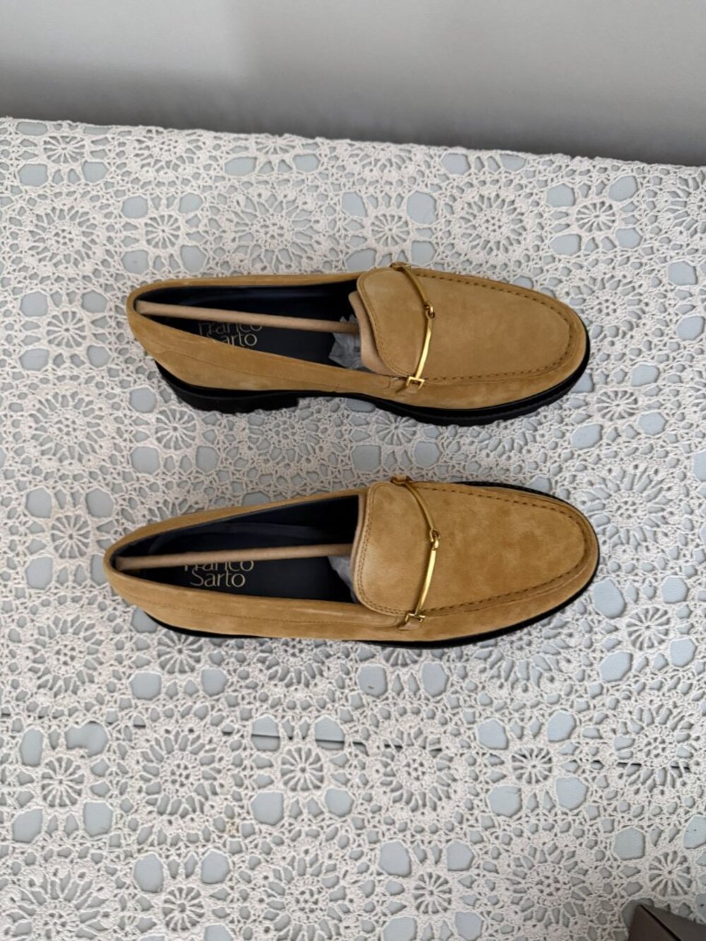 NWT Franco Sarto Senna Lug Sole Loafer Biscotti Brown Suede 10M - Picture 5 of 8